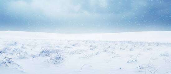 Obraz premium Snowy field in freezing cold with a blue-black texture.