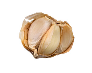 open up garlic on a transparent background 