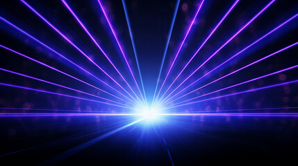 Futuristic Blue and Violet Laser Beams Illuminate the Space - Abstract Technology Background with Vibrant Energy for Creative Designs and Modern Concepts.