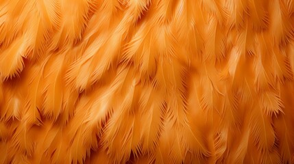 Vibrant orange feathers create a mesmerizing pattern, evoking a sense of untamed beauty and captivating wildness
