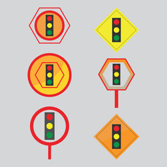 Traffic light icons set collection. Vector illustration.