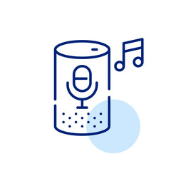 Smart speaker playing music. Pixel perfect, editable stroke icon