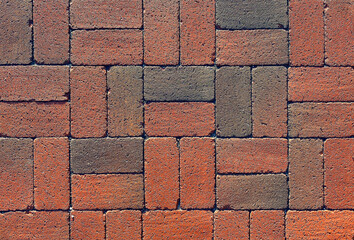 brick path sidewalk wet garden bricks paved footpath outside red walkway sidewalk overhead view