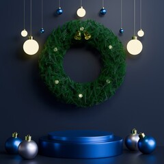 christmas background with balls , 3d render