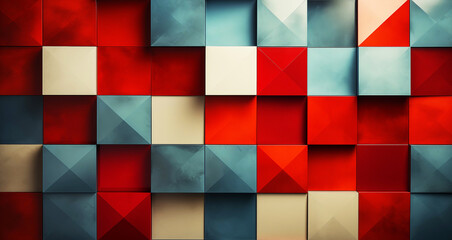 Background wall Red color in geometric, random, pattern. For background design projects.