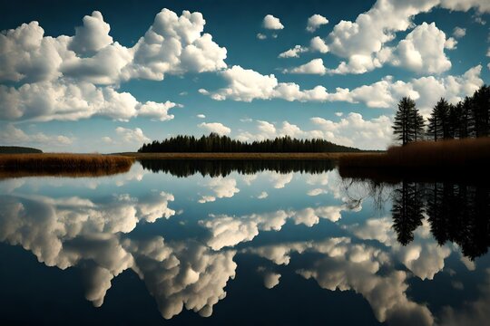 clouds reflected in water © Fizza 