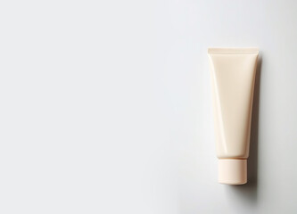 Blank beige cosmetic tube pack Of Cream Or Gel. Ready for your package design. Showing cream product. Cosmetic product branding mockup, close up. Daily skincare and body care routine.