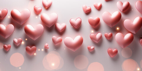 Valentine's Day. Holiday abstract Valentine background with pink hearts. Love concept