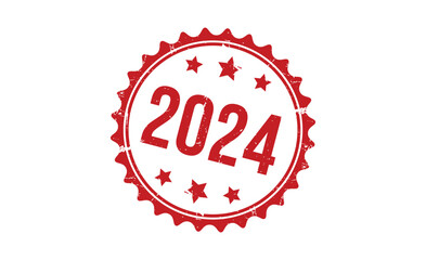 2024 stamp red rubber stamp on white background. 2024 stamp sign. 2024 stamp.