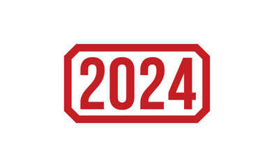 2024 Red Rubber Stamp vector design.