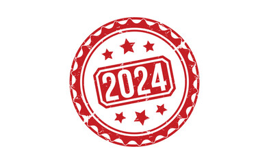 2024 Red Rubber Stamp vector design.