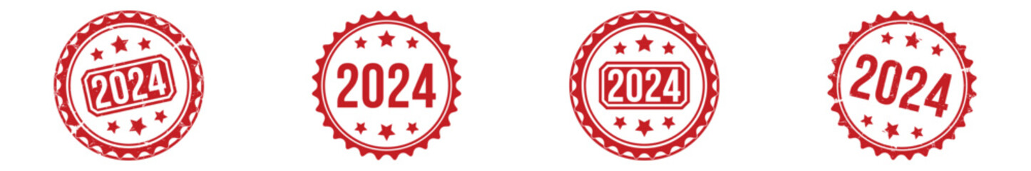 2024 Red Rubber Stamp vector design.