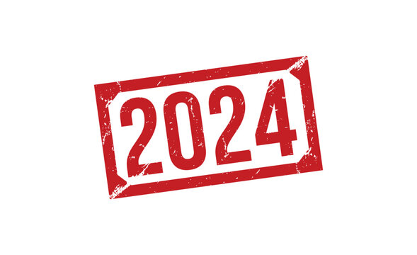 2024 Red Rubber Stamp vector design.