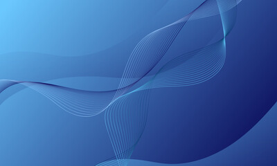 blue lines wave curves with smooth gradient graphic abstract background
