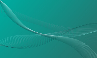 abstract green smooth lines wave curve with gradient background