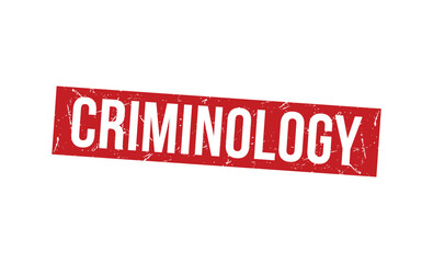 Criminology Red Rubber Stamp vector design.