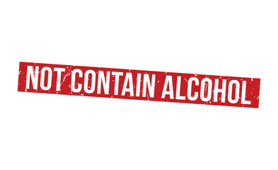 not contain alcohol Red Rubber Stamp vector design.