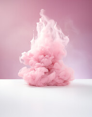 pastel pink 3d cloud smoke isolated background