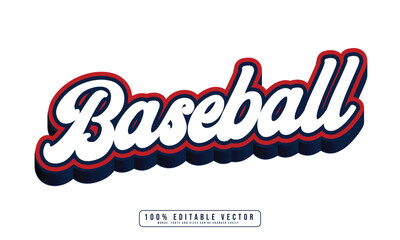 Baseball editable text effect graphic style
 - obrazy, fototapety, plakaty