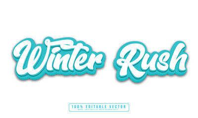 Winter Rush editable text effect graphic style
