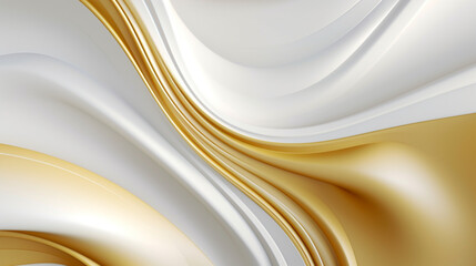三次元の豪華な金色と白の背景GenerativeAI