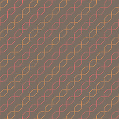 gray repetitive background with hand drawn pink, yellow stripes. vector seamless pattern. geometric ornament. folk decorative art. fabric swatch. wrapping paper. design template for linen, home decor