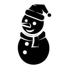 snowman in black and white