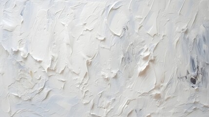 Obraz premium Close up of oil painting texture with brush strokes and palette knife strokes in white and grey colors