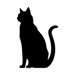 A cat sitting vector silhouette