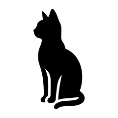 A cat sitting vector silhouette