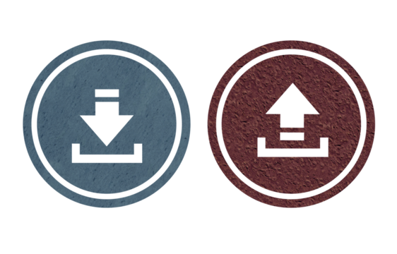 download icon symbol blue and red