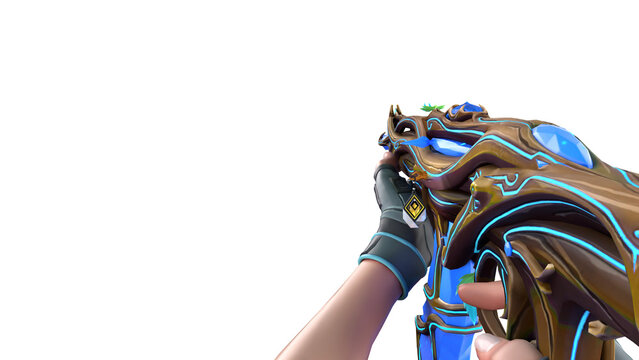 Vandal Gaia Blue Variant With Jett and Radiant Gun Buddy