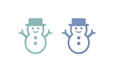 Snowman icon symbol green and blue illustration