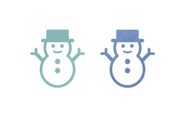 Snowman icon symbol green and blue illustration