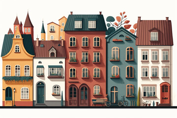 Fototapeta premium Old street in romantic Provence, France. Black and white urban landscape in hand drawn sketch style. Ink line drawing.