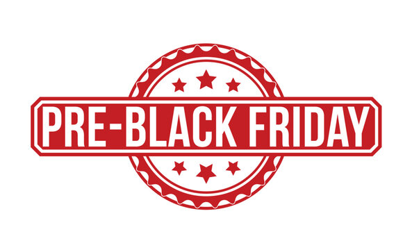 Pre black friday Red Rubber Stamp vector design.