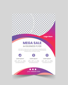 Vector A4 corporate business flyer template design in different color.