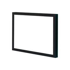 Wooden picture frame, Black picture frame isolated transparency background, Photo frames mockup