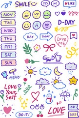 You can attach various handwriting designs to the presentation design as points