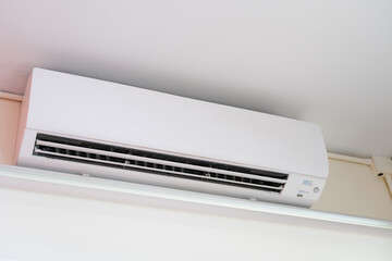 Inverter Air conditioner, Air conditioner inside the room on white wall