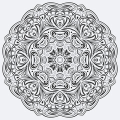 Big crystal snowflake in black colors on white background. vector file