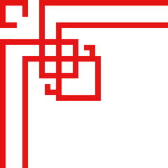 Chinese New Year Corner Border Decoration, Oriental Border Corner vector