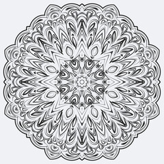 Circular pattern in form of mandala for Henna, Mehndi, tattoo, decoration. Decorative ornament in ethnic oriental style.