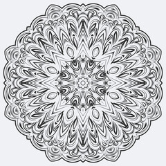 Circular pattern in form of mandala for Henna, Mehndi, tattoo, decoration. Decorative ornament in ethnic oriental style.