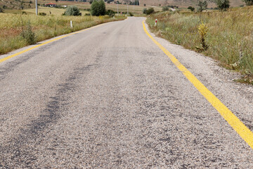 Village road in rural area.