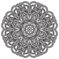 Abstract christmas snowflake. The winter design element is isolated on a white background. Vector New Year's illustration.