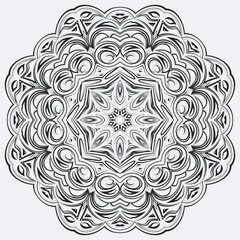 Circular pattern in form of mandala for Henna, Mehndi, tattoo, decoration. Decorative ornament in ethnic oriental style.