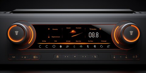 Car radio. Multimedia system display of modern car - obrazy, fototapety, plakaty