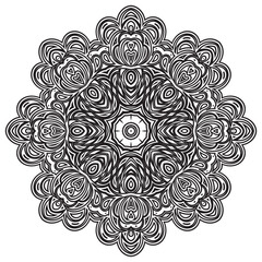 Circular pattern in form of mandala for Henna, Mehndi, tattoo, decoration. Decorative ornament in ethnic oriental style.