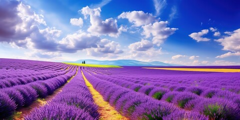 Wonderful scenery amazing summer landscape of blooming lavender flowers